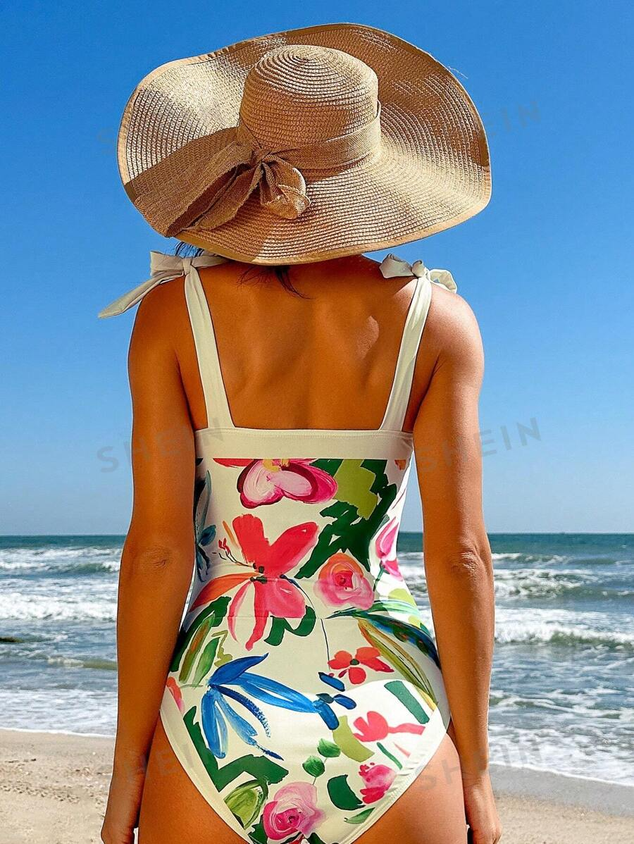 One-Piece Swimsuit And Beach Skirt
