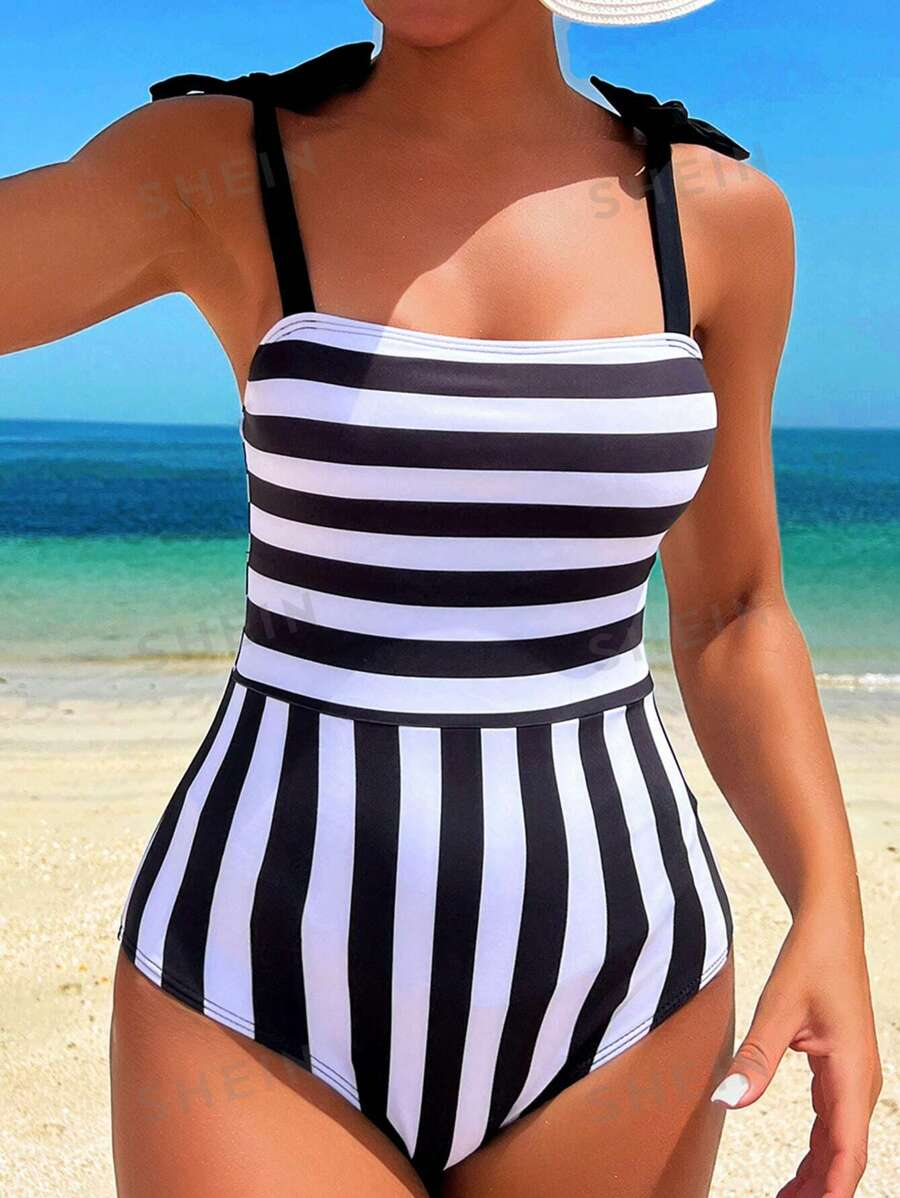 One Piece Swimsuit Customizable Women's Clothing, Random Print Design