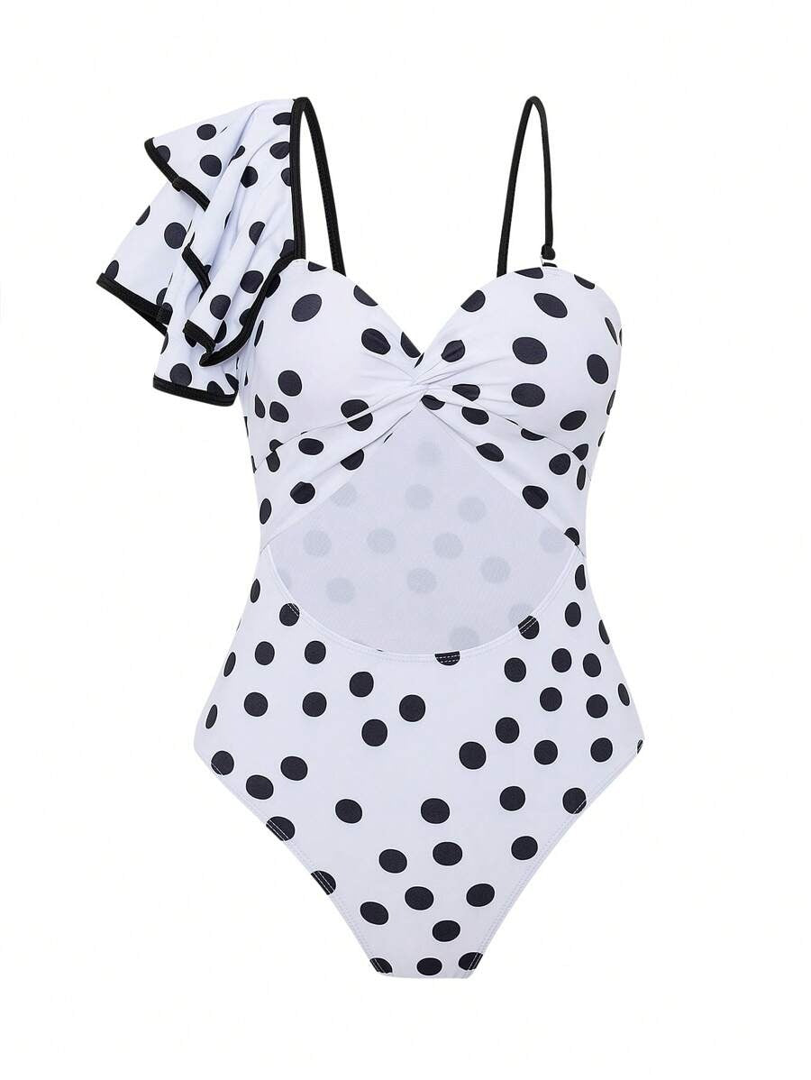 One Piece Swimsuit for Women Dot Print Wetsuit for Beach & Vacation
