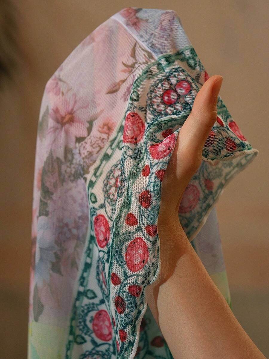 One Piece Swimsuit for Women Summer Floral Print with Wrap Skirt
