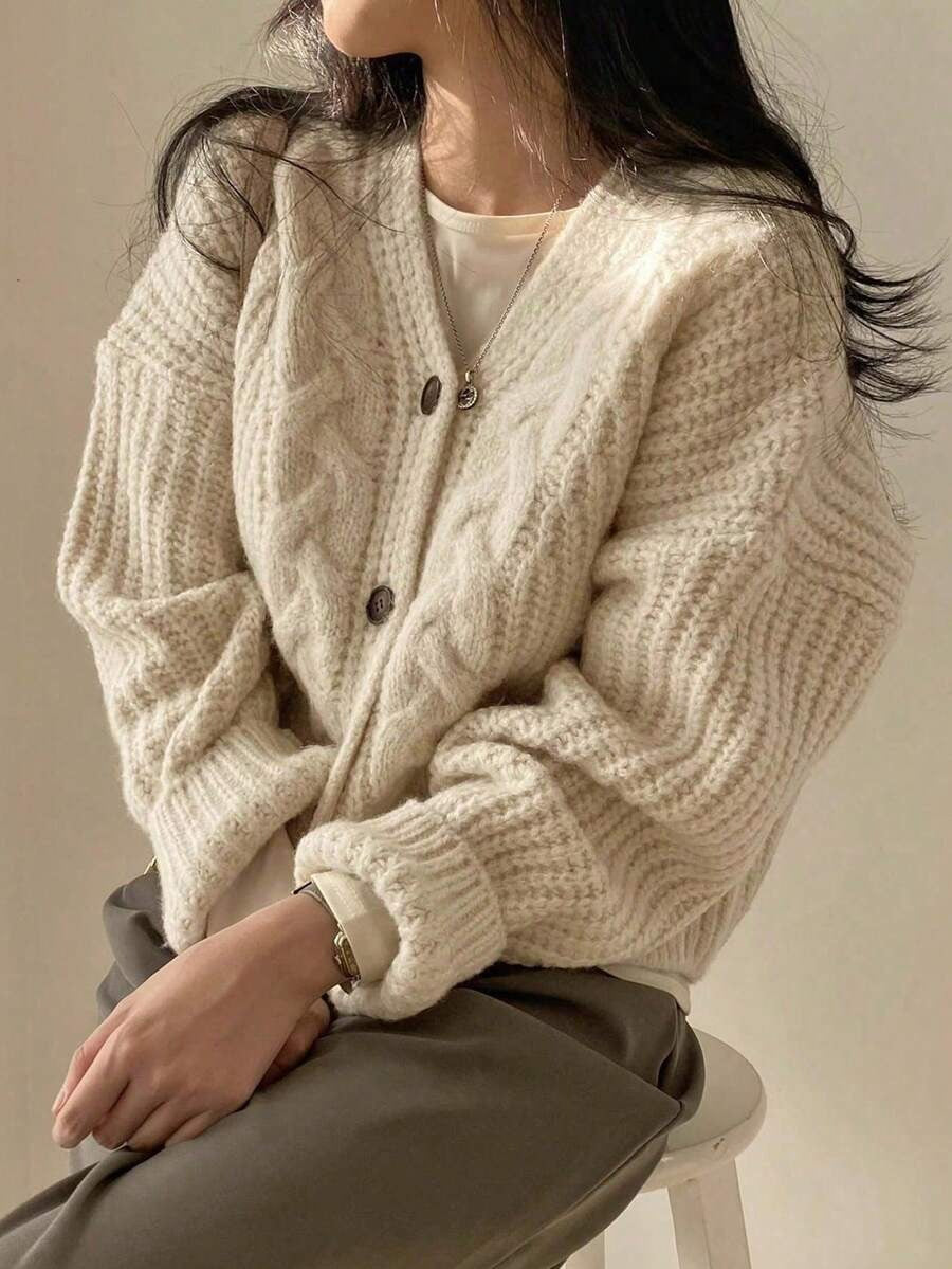 Cardigan Jacket Long Sleeve Knit Coat for Women