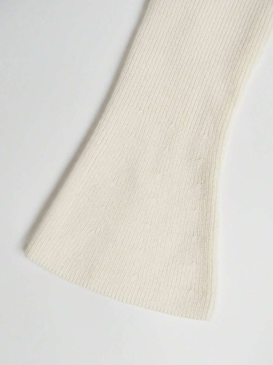 White Vintage Knit Top Maija Ribbed Crochet Style Blouse