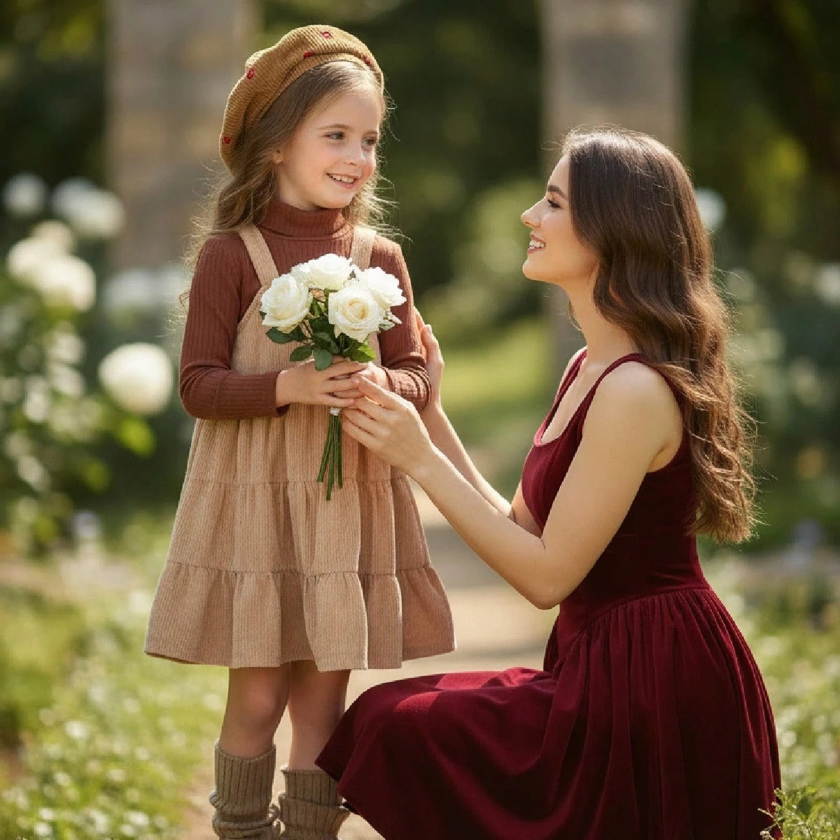 Women's Retro Red Velvet Christmas Dress