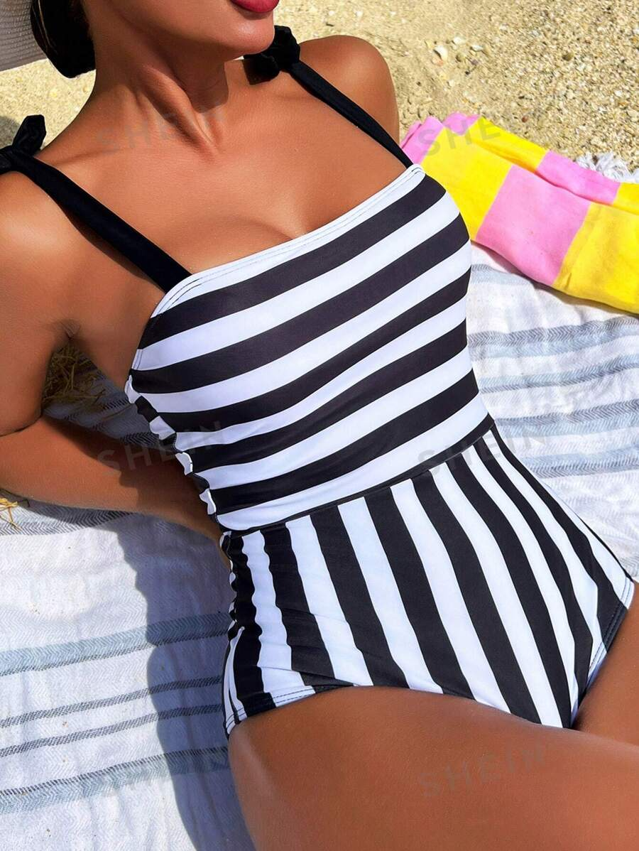 One Piece Swimsuit Customizable Women's Clothing, Random Print Design