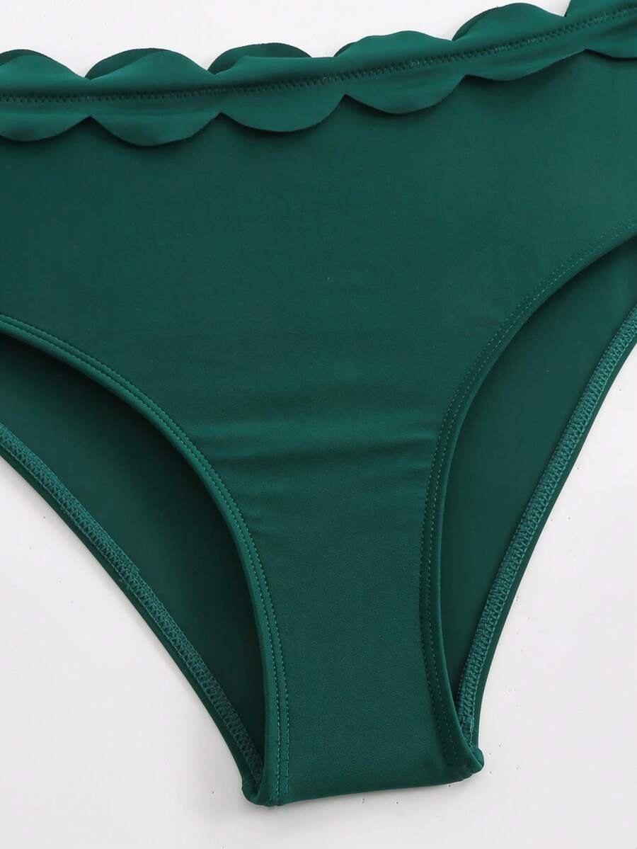 3-Piece Set Bikini, High-Waist Bottom & Embroidered Beach Cover-Up Dress