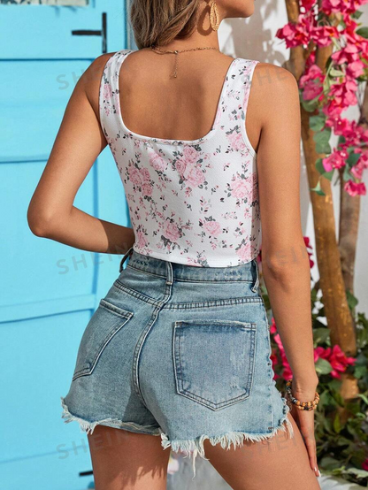 Top - Holiday Knitted Printed Women's Crop Top