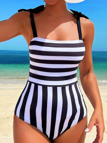 One Piece Swimsuit Customizable Women's Clothing, Random Print Design