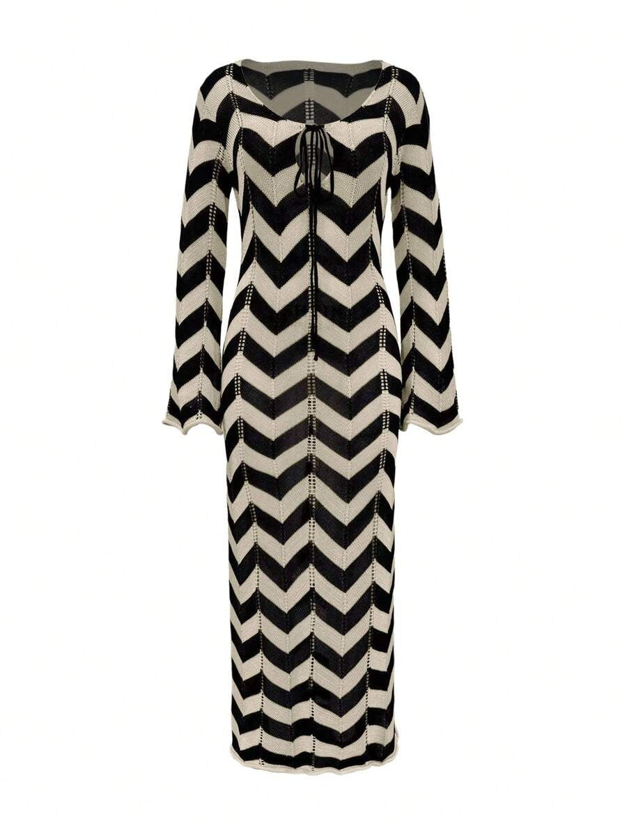 A stylish, modern, and simple woven cover-up dress for women, perfect for summer beach vacations