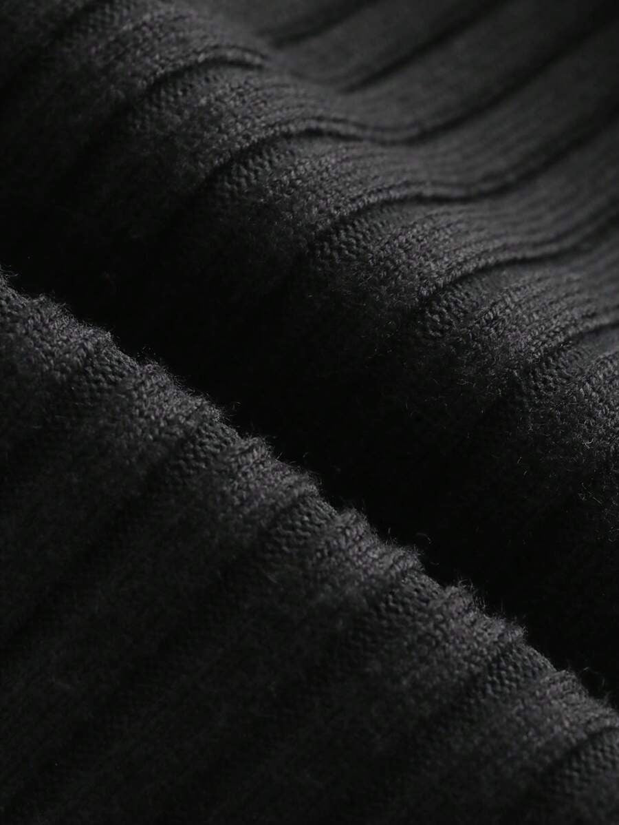 Black Long Sleeve Cardigan with Fur Cuffs