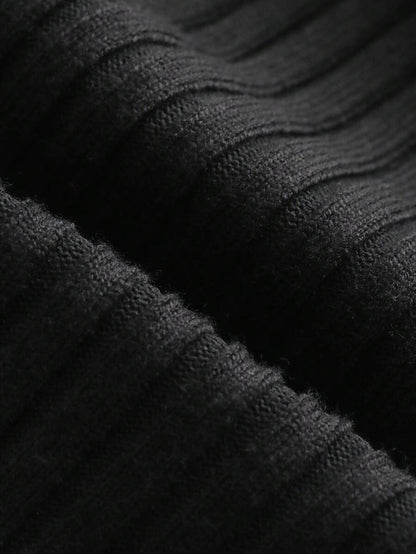 Black Long Sleeve Cardigan with Fur Cuffs