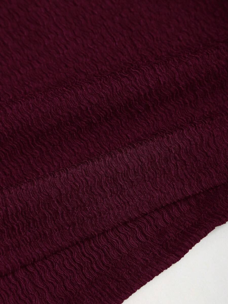 Bodycon Midi Dress with Wide Sleeves and Tie Waist, Simple Design for Women