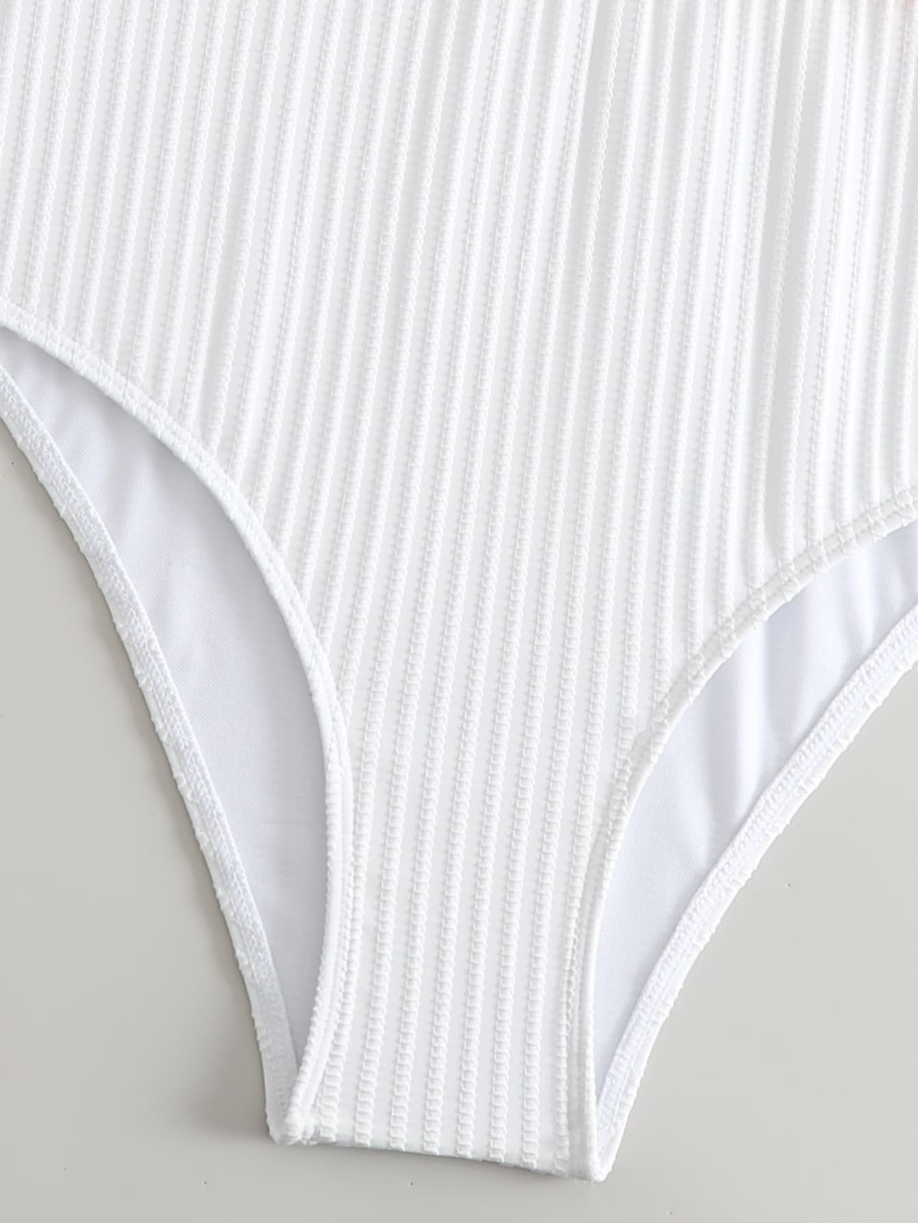 One-Piece Swimsuit with Rank Badge Stripe Cross Straps