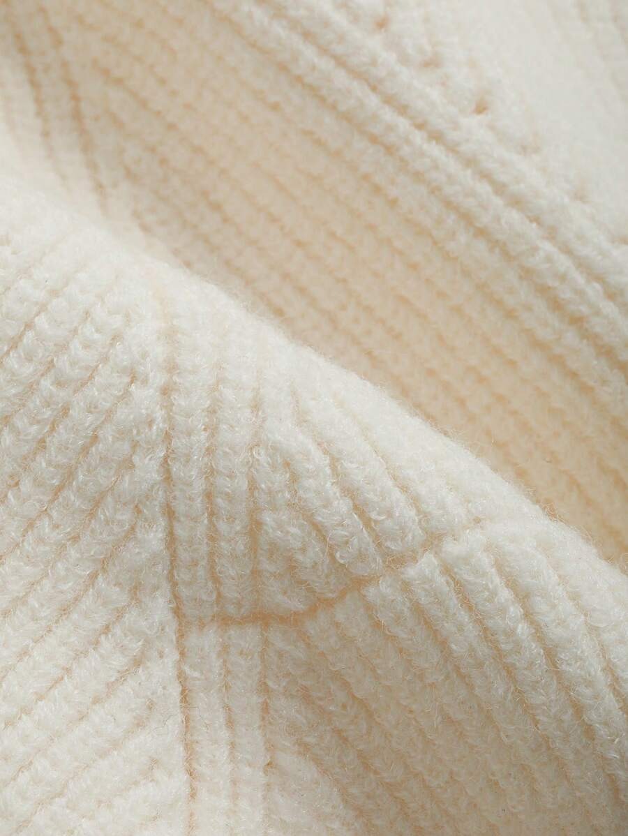 Oversized High-Neck Wool Sweater for Women Drop Shoulder Fall Style