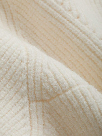 Oversized High-Neck Wool Sweater for Women Drop Shoulder Fall Style