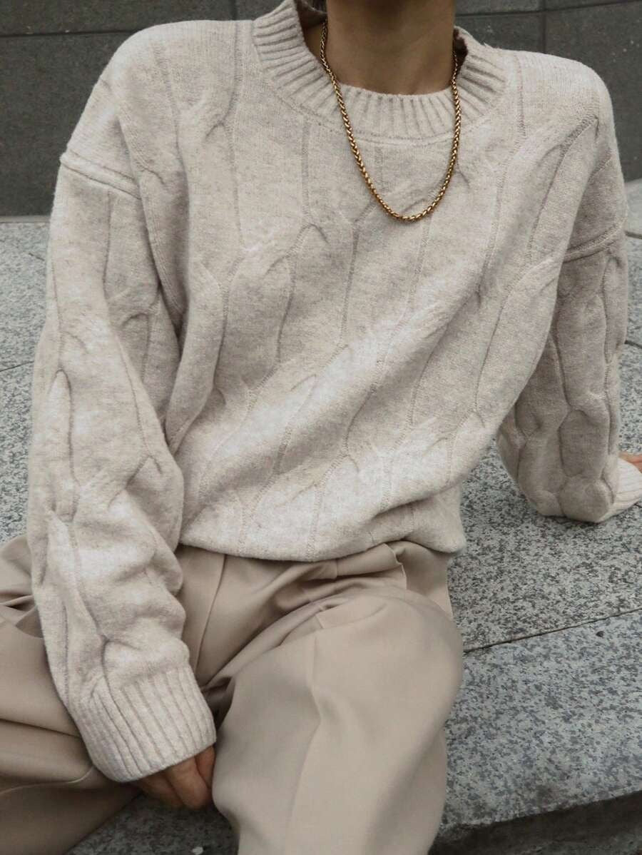 Oversized Knit Sweater for Women Long Sleeve Autumn Pullover