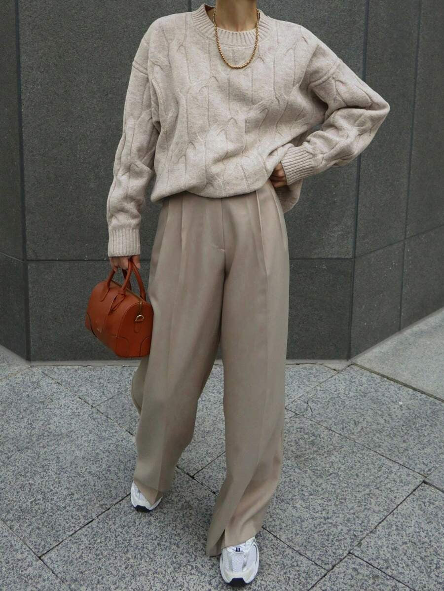 Oversized Knit Sweater for Women Long Sleeve Autumn Pullover