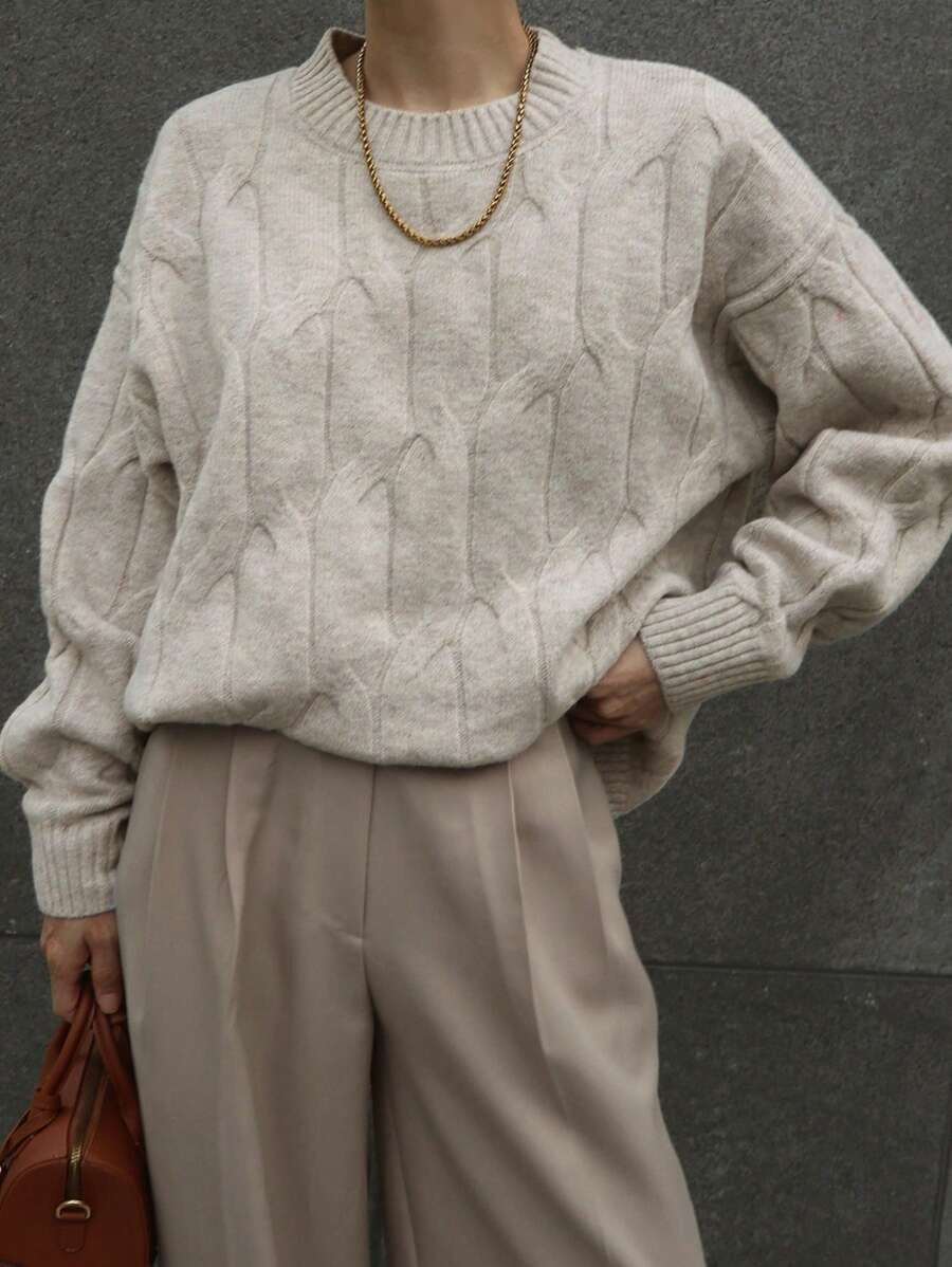 Oversized Knit Sweater for Women Long Sleeve Autumn Pullover