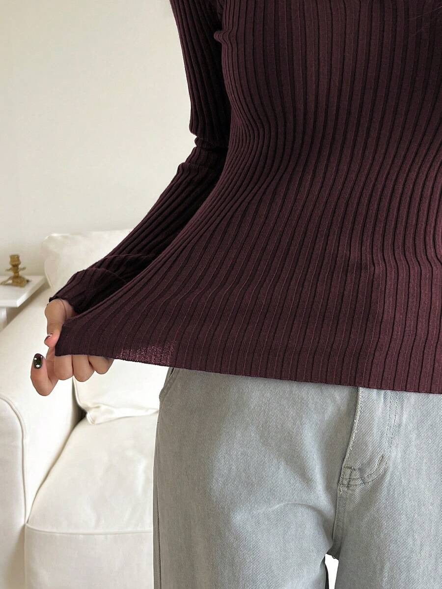 Solid Color Wool Sweater Women's Casual Autumn Knit