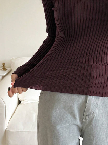 Solid Color Wool Sweater Women's Casual Autumn Knit