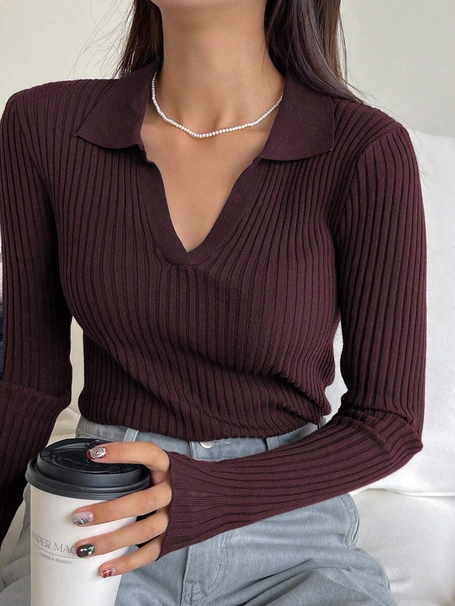 Solid Color Wool Sweater Women's Casual Autumn Knit