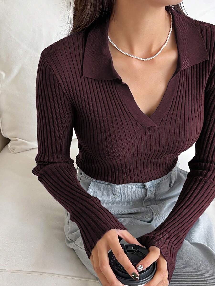 Solid Color Wool Sweater Women's Casual Autumn Knit