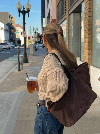 Vintage Double Neck Cardigan with Braided Zipper Casual Off-Shoulder Style