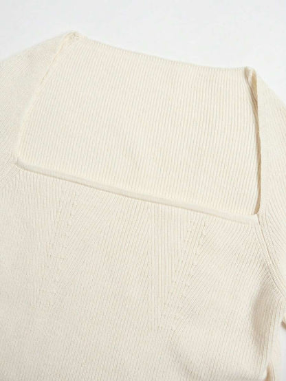 White Vintage Knit Top Maija Ribbed Crochet Style Blouse