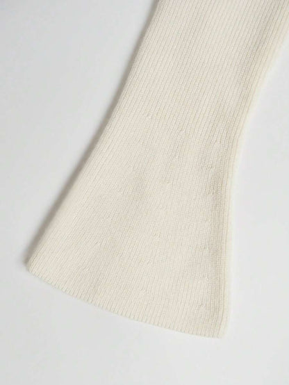 White Vintage Knit Top Maija Ribbed Crochet Style Blouse