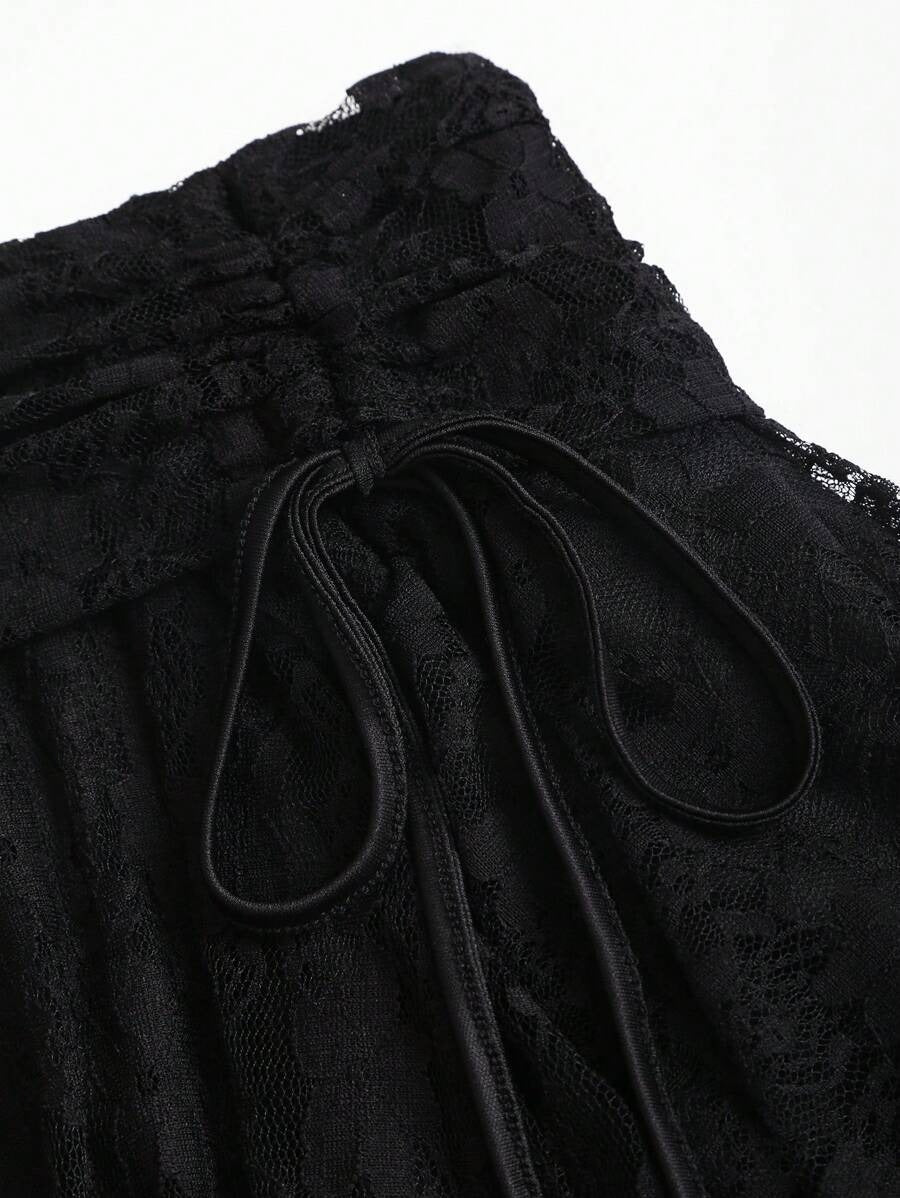 Women’s Bohemian Mini Skirt – Asymmetrical Pleats & Woven Hem