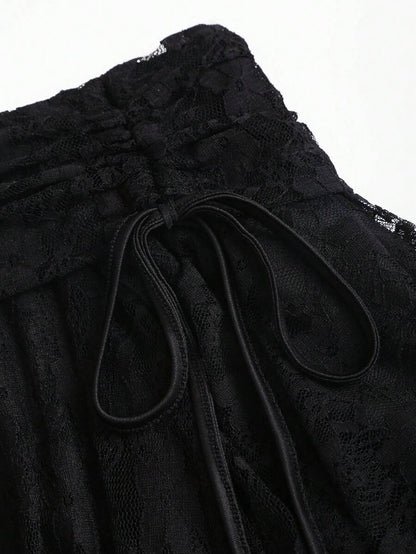 Women’s Bohemian Mini Skirt – Asymmetrical Pleats & Woven Hem