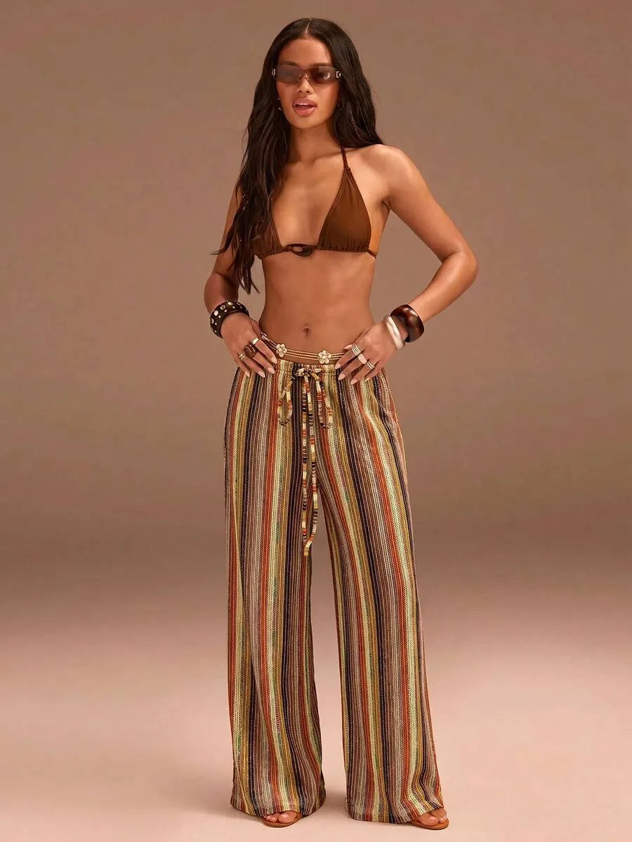 Women's Casual Striped Long Pants for Holidays