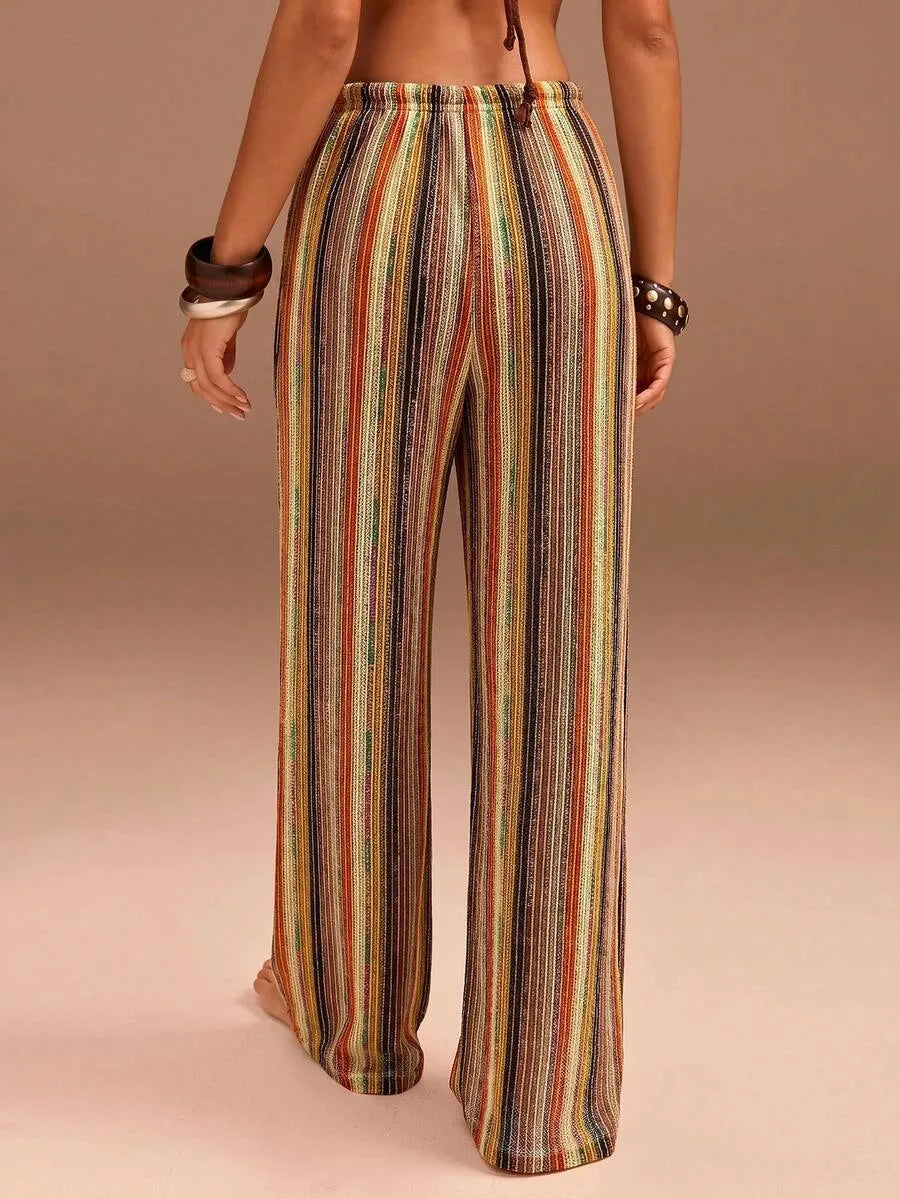 Women's Casual Striped Long Pants for Holidays