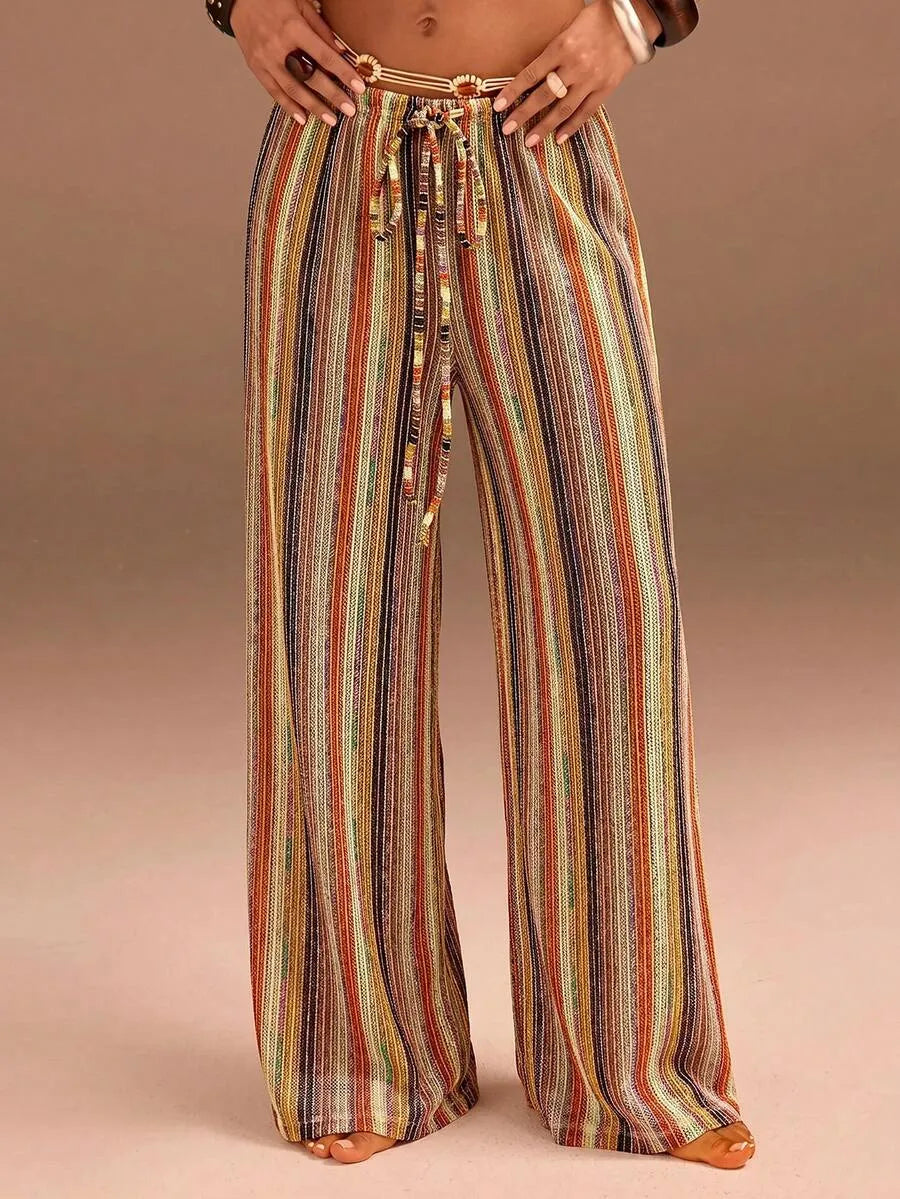 Women's Casual Striped Long Pants for Holidays