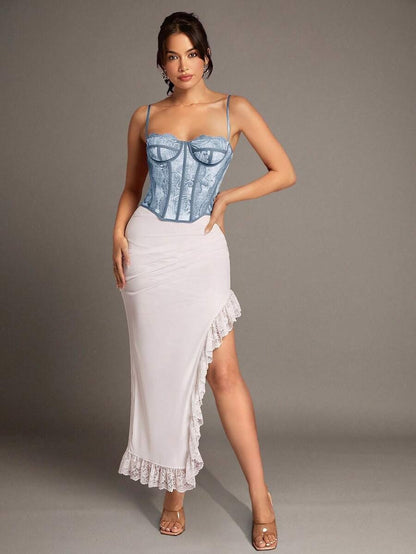 Women's Corset with Graphic Print Lace