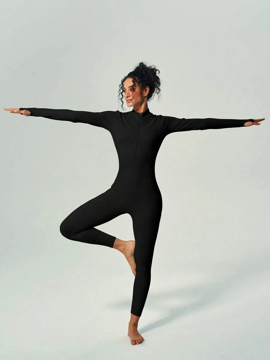 Women’s Half-Zip Tracksuit Set – For Fitness and Yoga