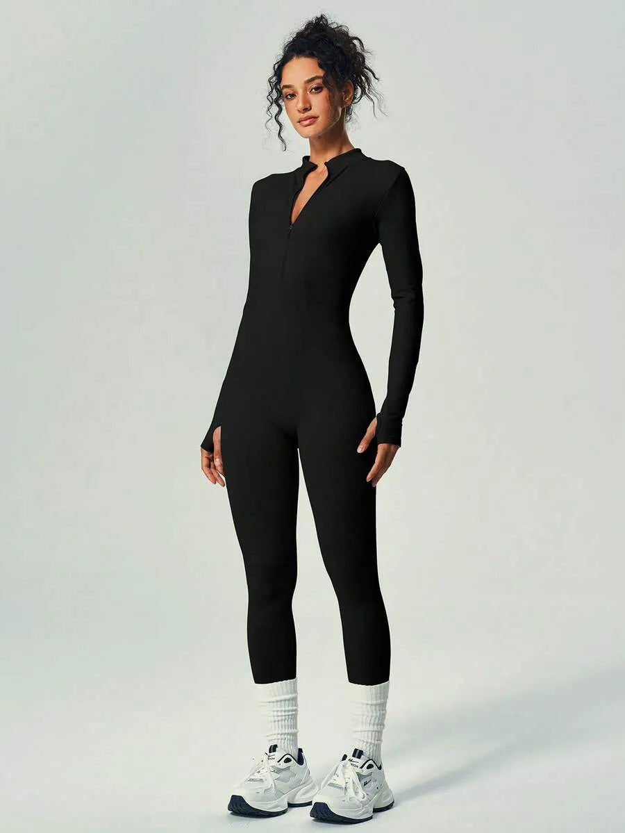 Women’s Half-Zip Tracksuit Set – For Fitness and Yoga