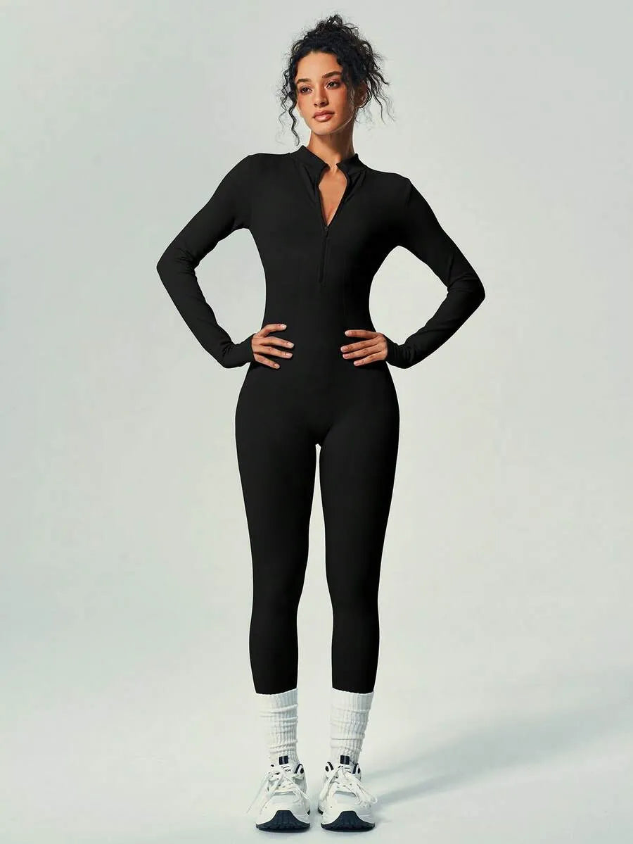 Women’s Half-Zip Tracksuit Set – For Fitness and Yoga