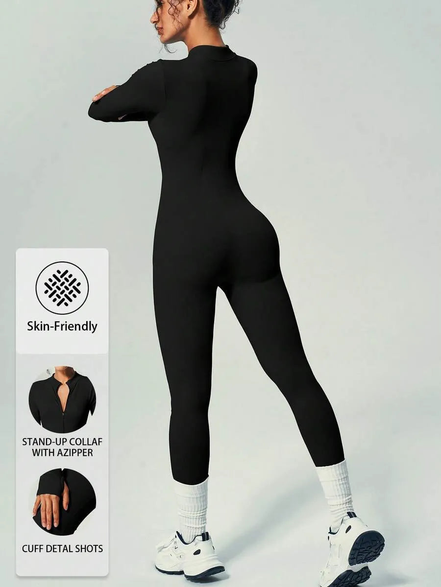 Women’s Half-Zip Tracksuit Set – For Fitness and Yoga