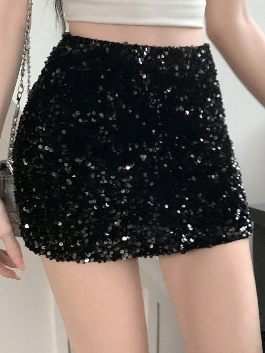 Women's Mini Skirt with Low Waist, Solid Color