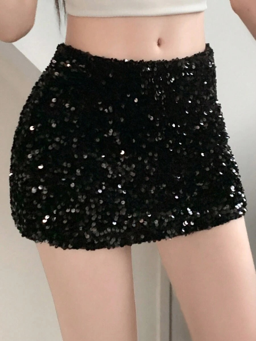 Women's Mini Skirt with Low Waist, Solid Color