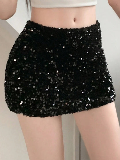 Women's Mini Skirt with Low Waist, Solid Color