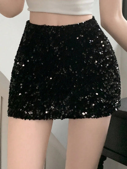 Women's Mini Skirt with Low Waist, Solid Color