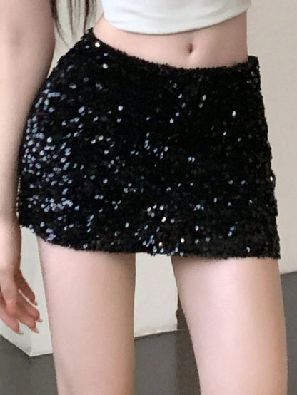 Women's Mini Skirt with Low Waist, Solid Color