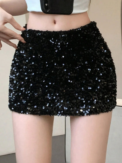 Women's Mini Skirt with Low Waist, Solid Color