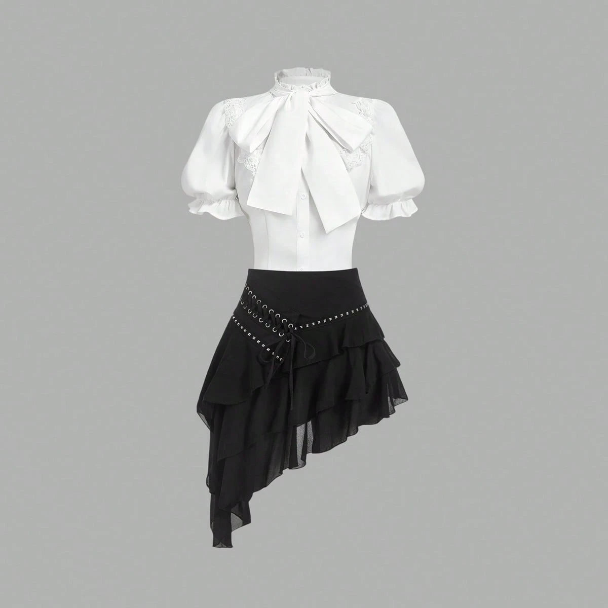 Women's Multi-Layer Ruffled Skirt with Asymmetrical Hem