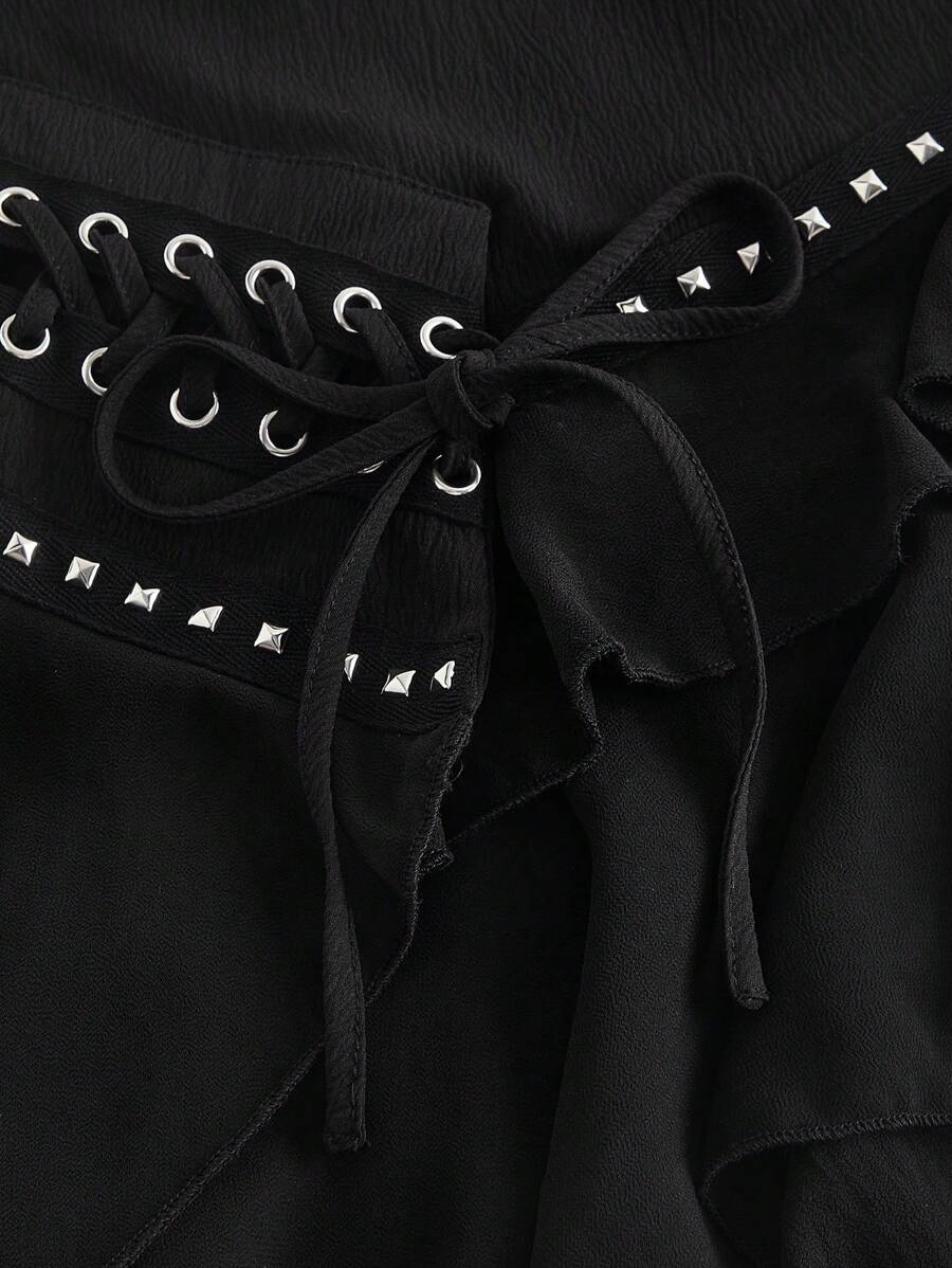 Women's Multi-Layer Ruffled Skirt with Asymmetrical Hem