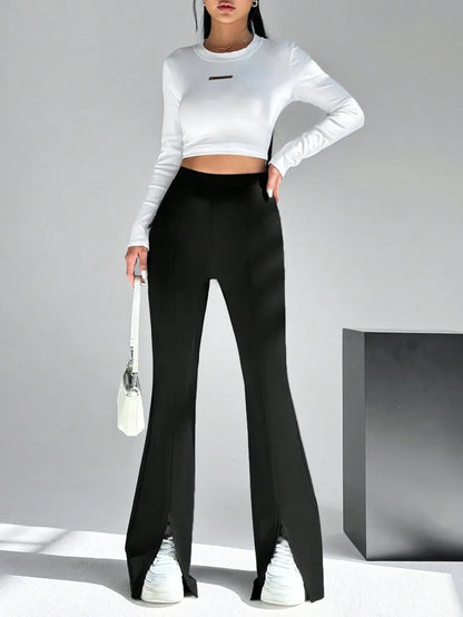 Women's Open Bottom Slit Trousers