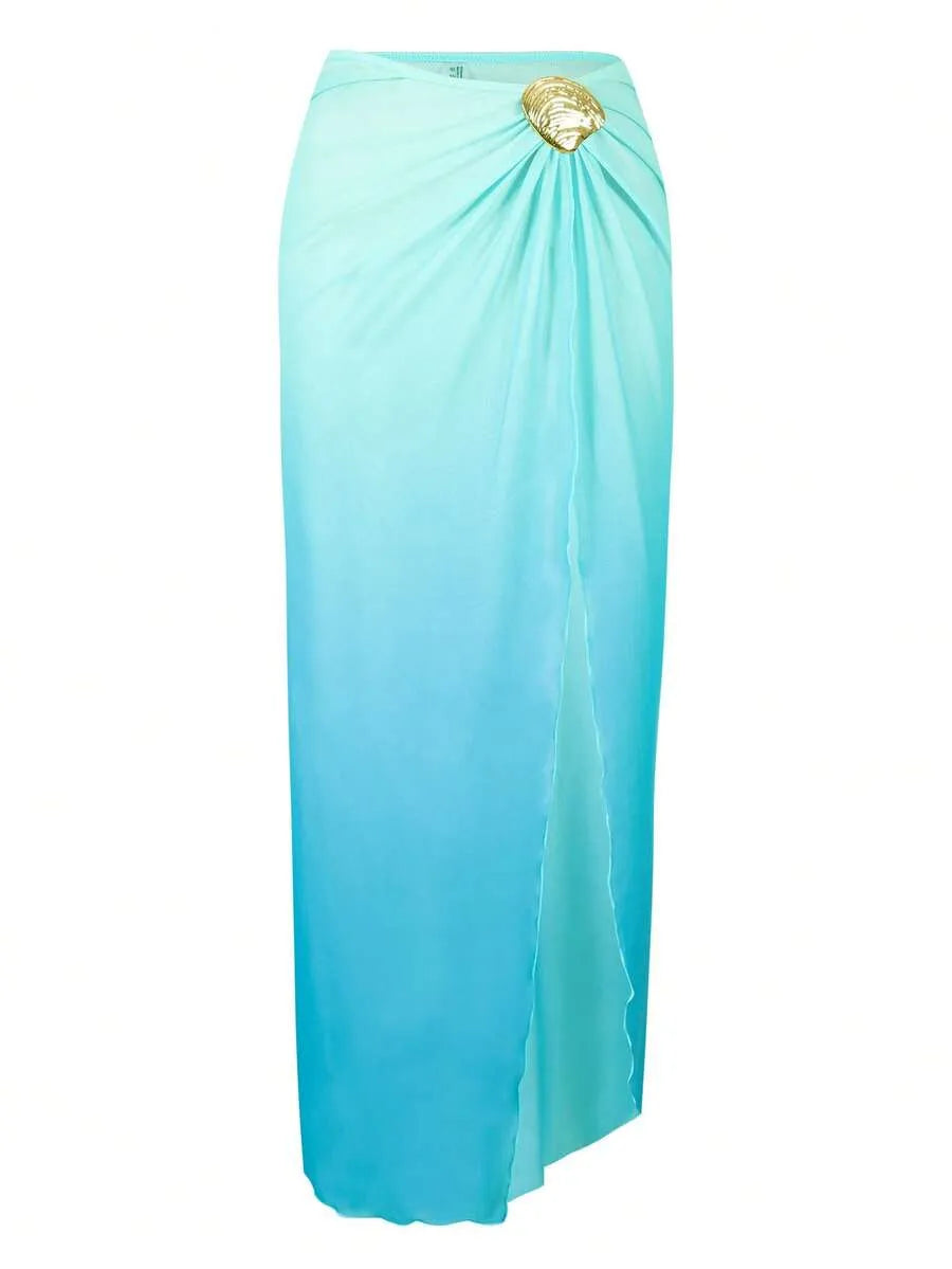 Women's Slim Fit Mesh Skirt, Stylish Two-Piece Swimsuit for Summer Holidays