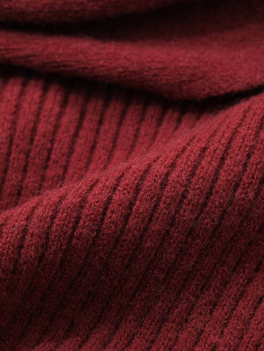 Women's Solid Knit Sweater Elegant Slim Fit Autumn Pullover