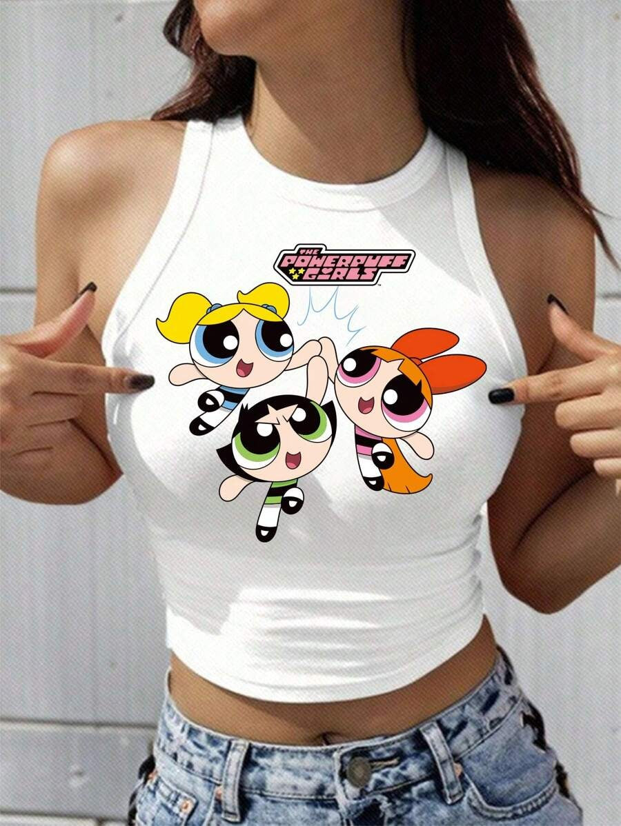 Women's Summer Floral Bubble & Lily Print Tank Top